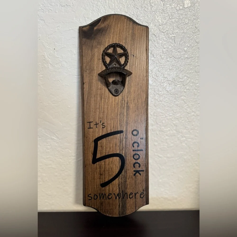Rustic Brown Wall Bottle Opener